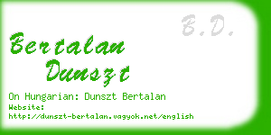 bertalan dunszt business card